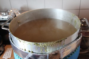 Hopfenkochen ... bissi hat's geschwappt